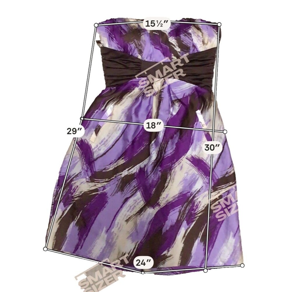 Y2K Max and Cleo Purple Cocktail Party Strapless Ruched Satin Pockets Dress Sz 6 - Picture 2 of 11